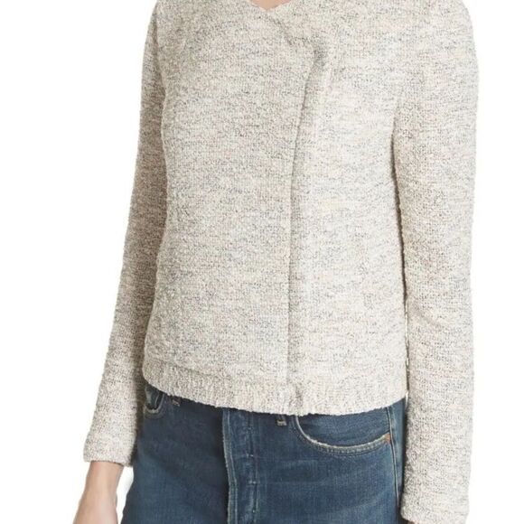 Joie Balina Tweed Porcelain Blue Blazer Size L - Picture 4 of 11